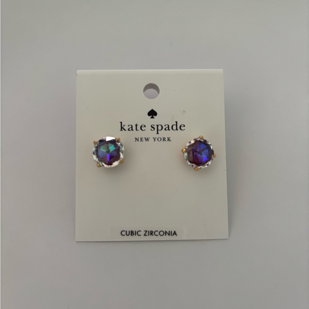 SOLD Kate Spade Iridescent Purple Stud Earrings - Picture 1 of 1